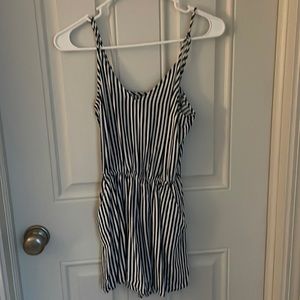 H&M striped navy and white romper